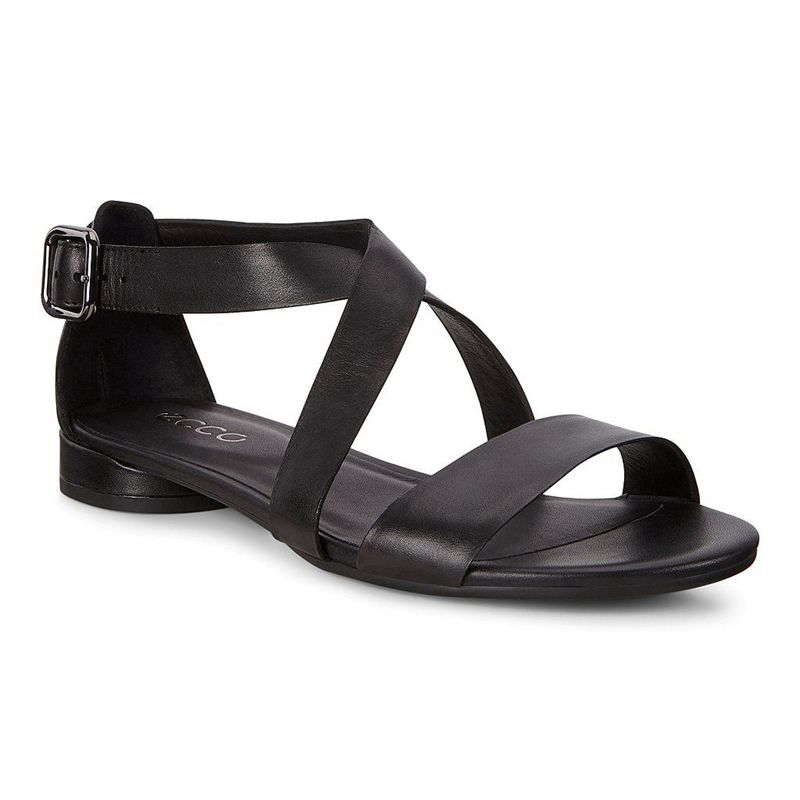 Women Ecco W Flat Sandal Ii - Sandals Black - India YMPNQV517